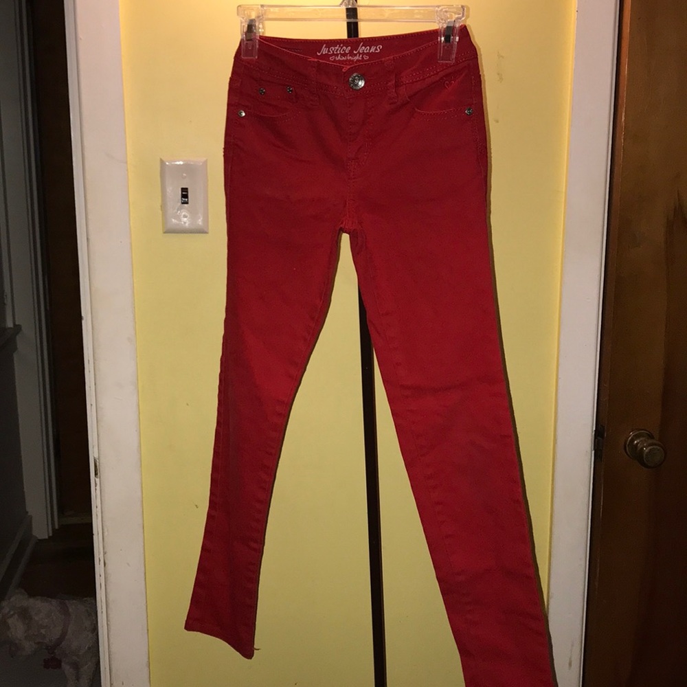 Girls size 12 slim Justice skinny jeans.